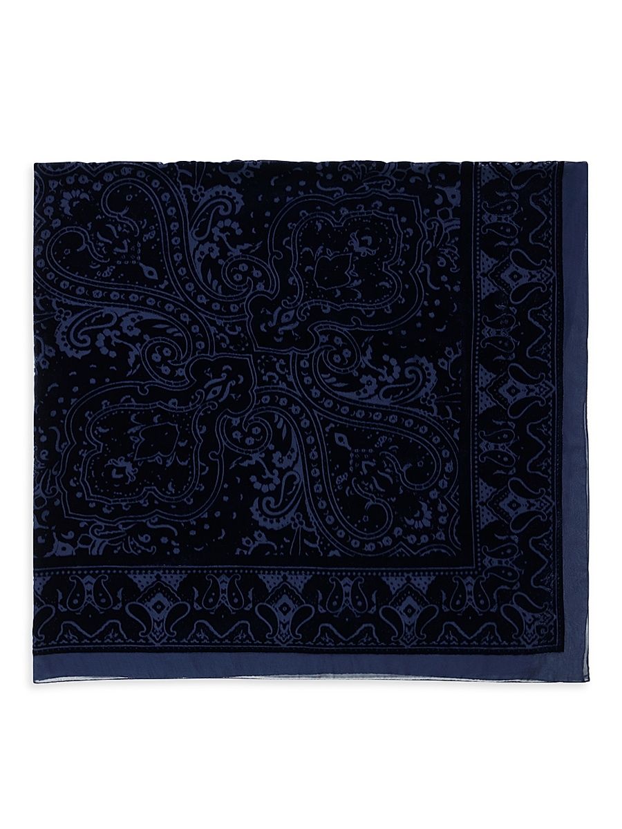 Women's Aida Silk-Blend Paisley Shawl - Blue