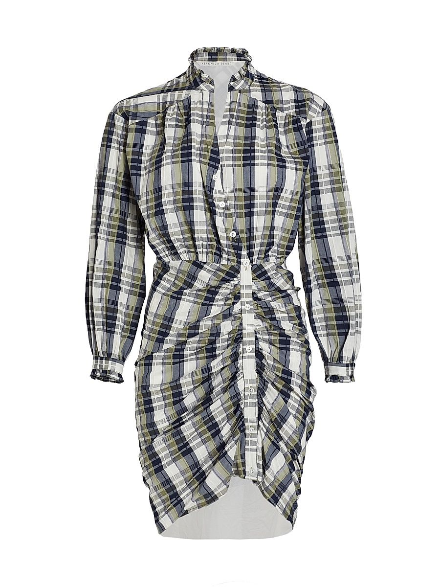 Women's Vilette Plaid Cotton-Blend Shirtdress - Army Multi - Size 8