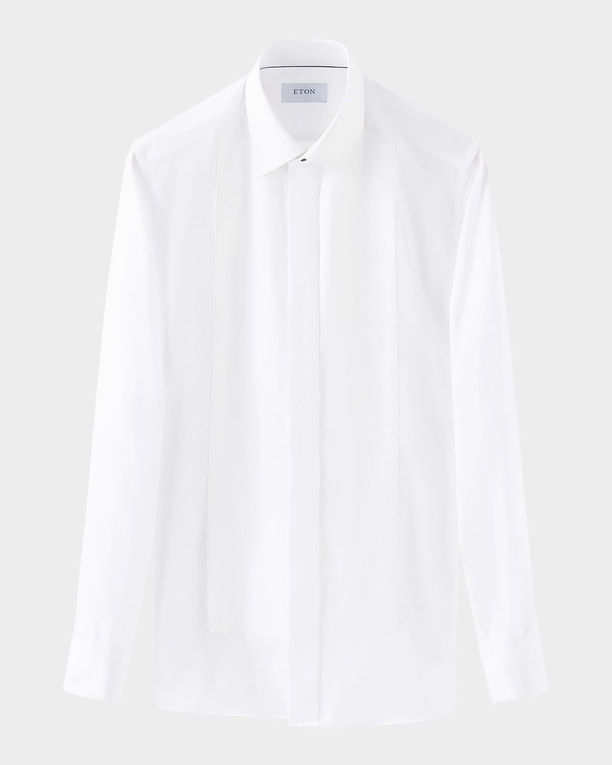 Men & apos;s Fine Stripe Bib-Front Slim Fit Evening Shirt