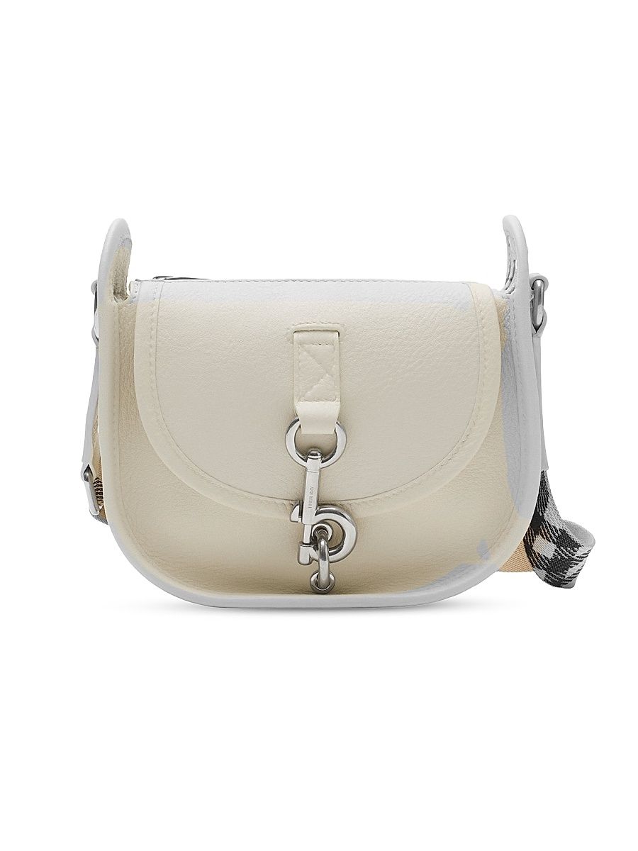 Women's Mini Check-Strap Leather Messenger Bag - Soap