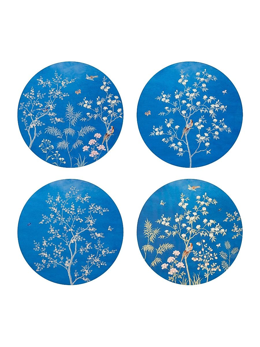 Chinoiserie 4-Piece Placemat Set - Blue