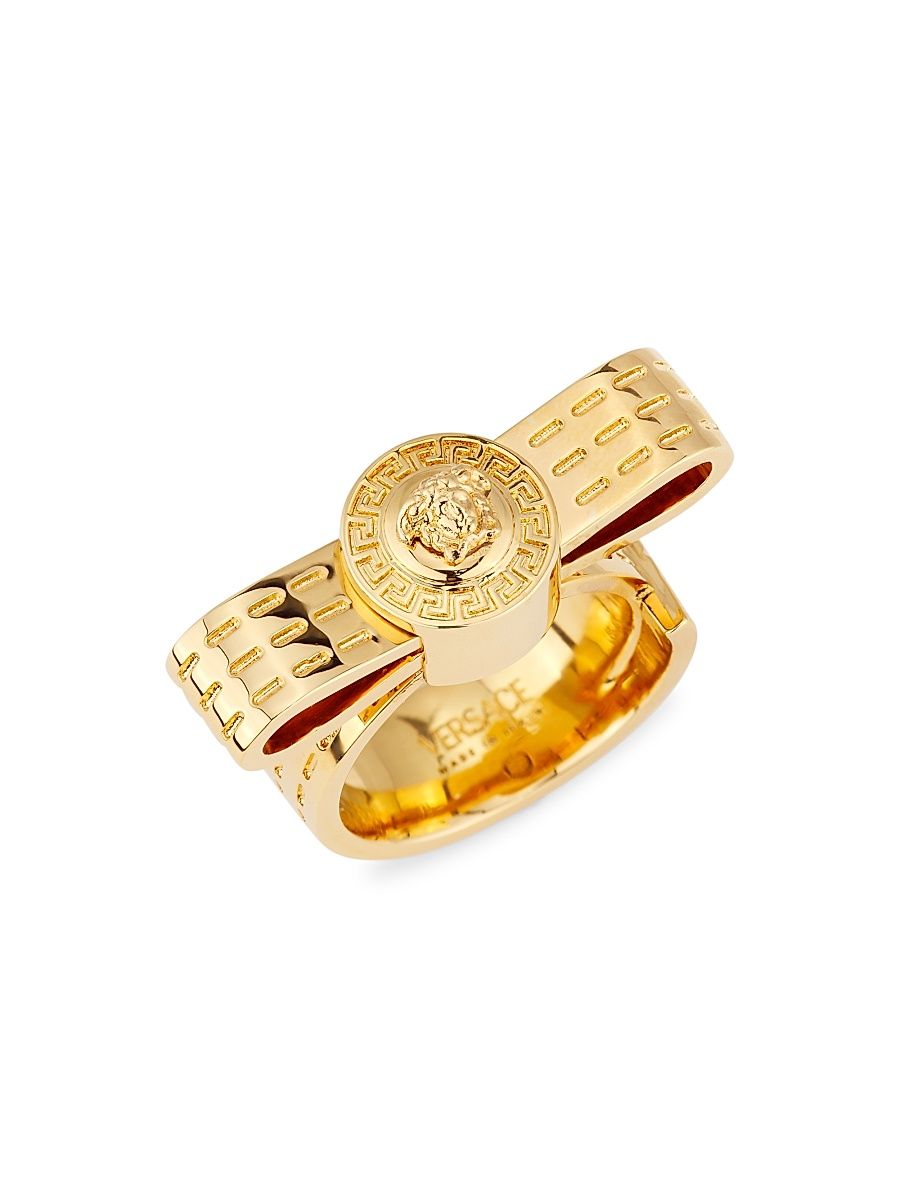 Women's Goldtone Bow Ring - Versace Gold - Size 7