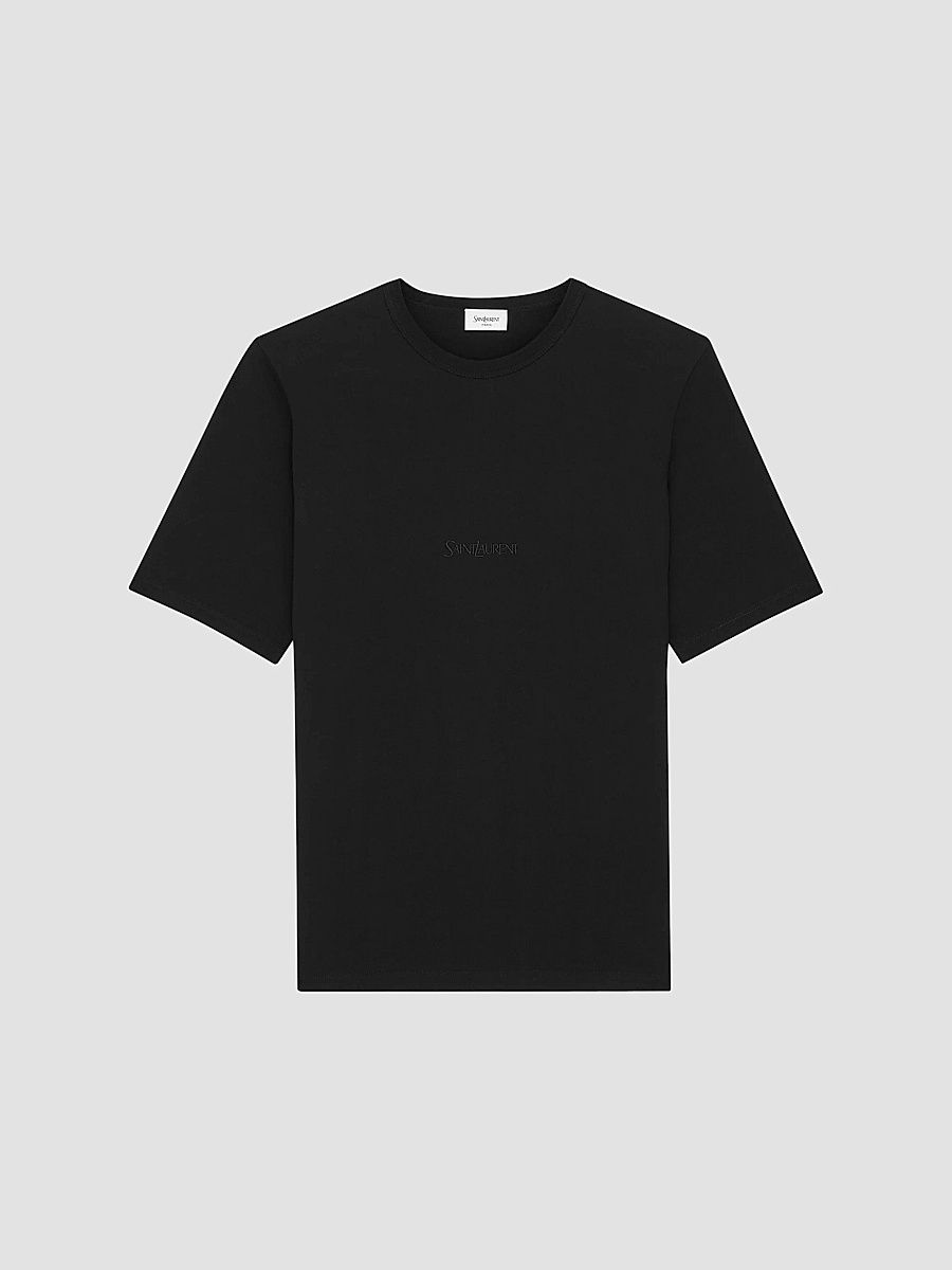 Saint Laurent Men's Cotton T-Shirt - Noir - Size XS