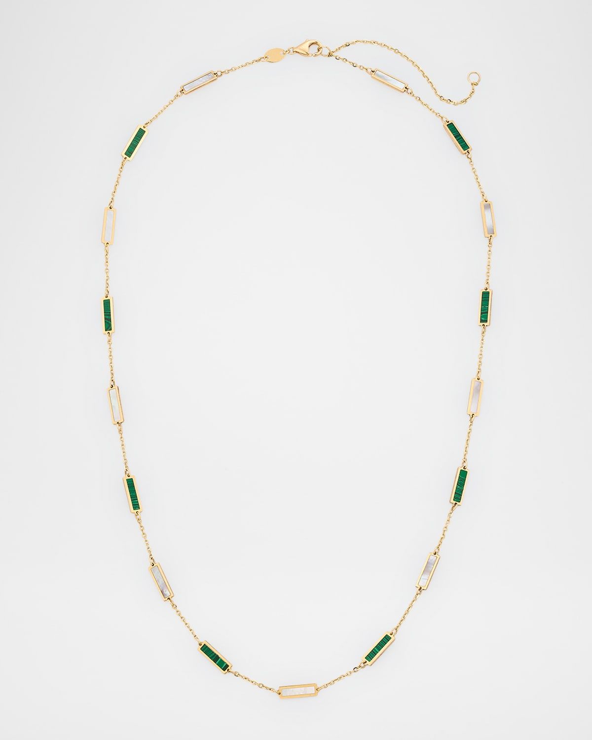 14K Yellow Gold 17-Station Inlay Necklace