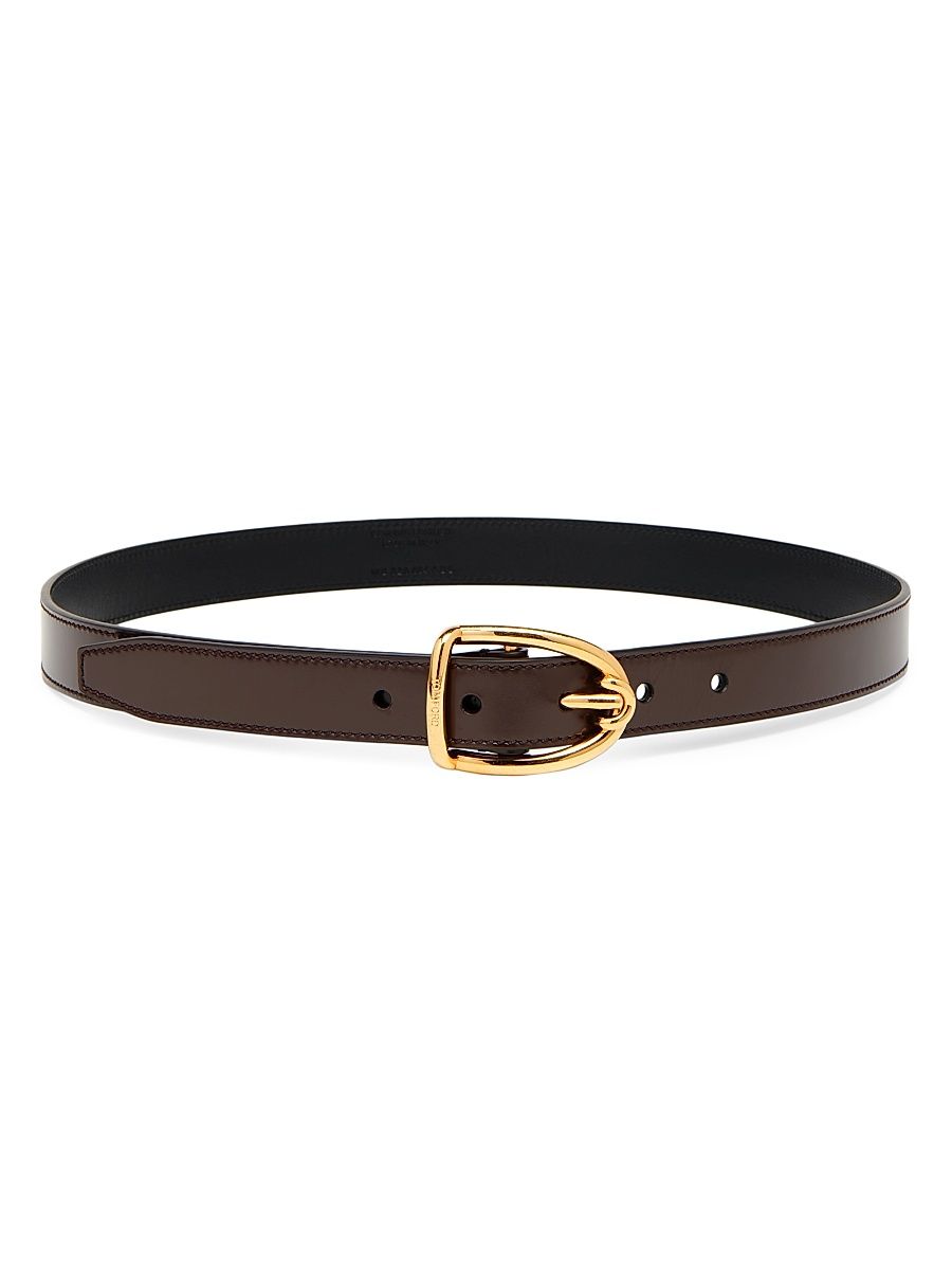 Women's Leather Belt - Dark Brown - Size Medium