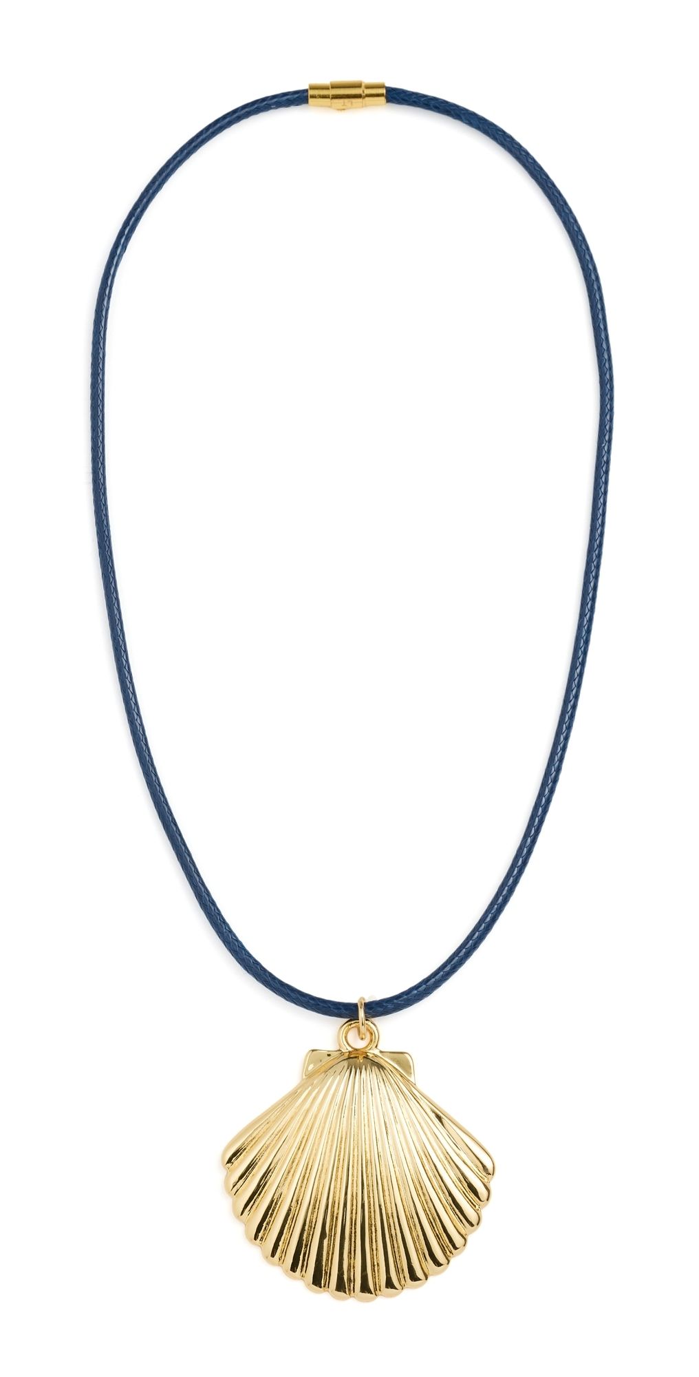 Logan Tay Gold Shell Cord Necklace Blue One Size