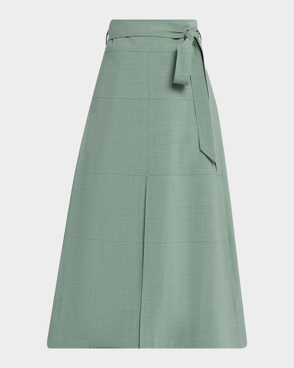 Hudson Belted A-Line Midi Skirt