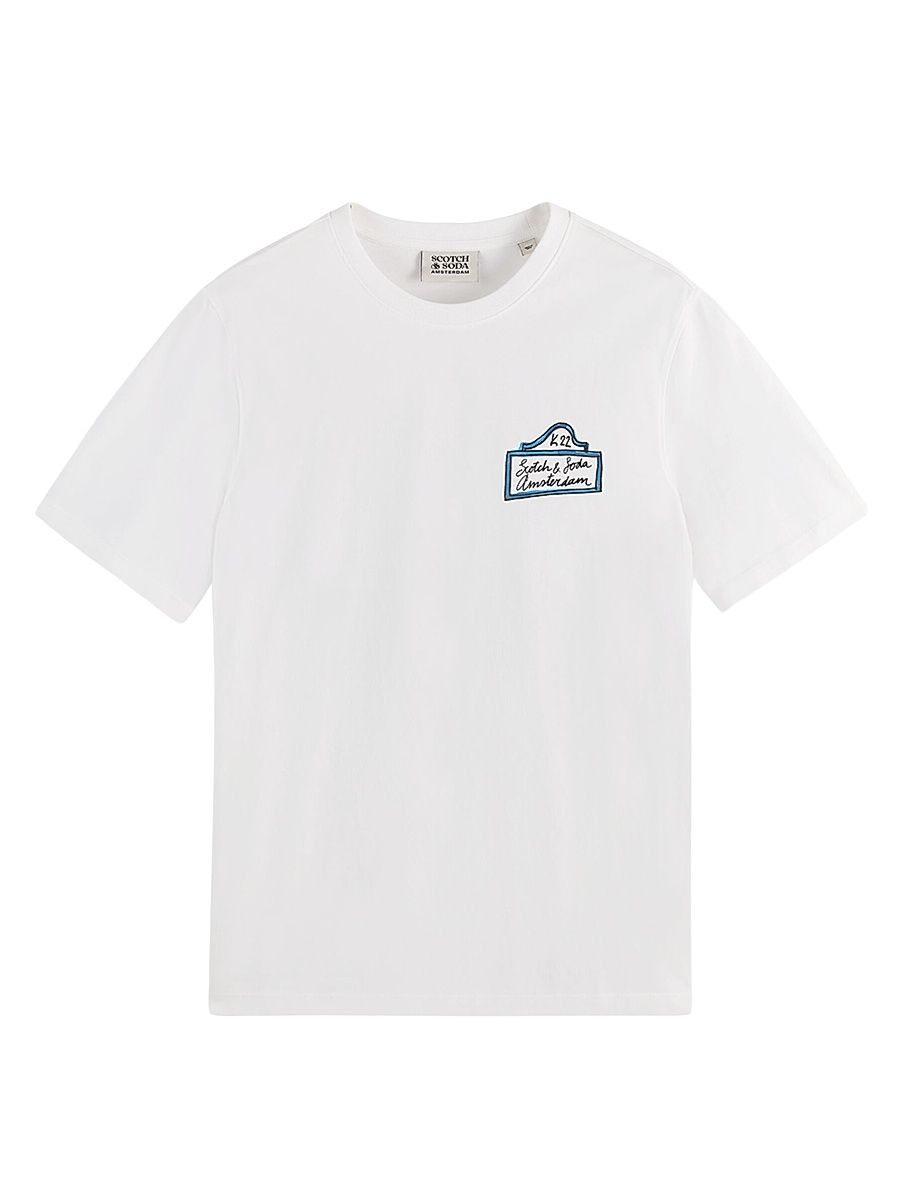 Men's Artwork Logo Graphic Cotton T-Shirt - White - Size Small