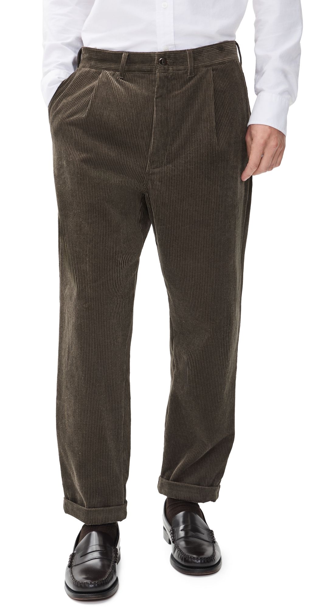 Alex Mill Standard Corduroy Pleated Pants Chocolate 36