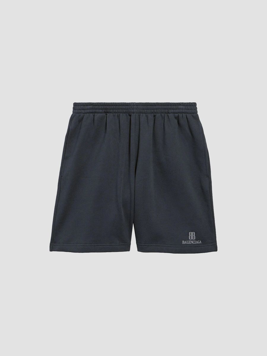 Balenciaga Men's Nano BB Shorts - Faded Black - Size XL