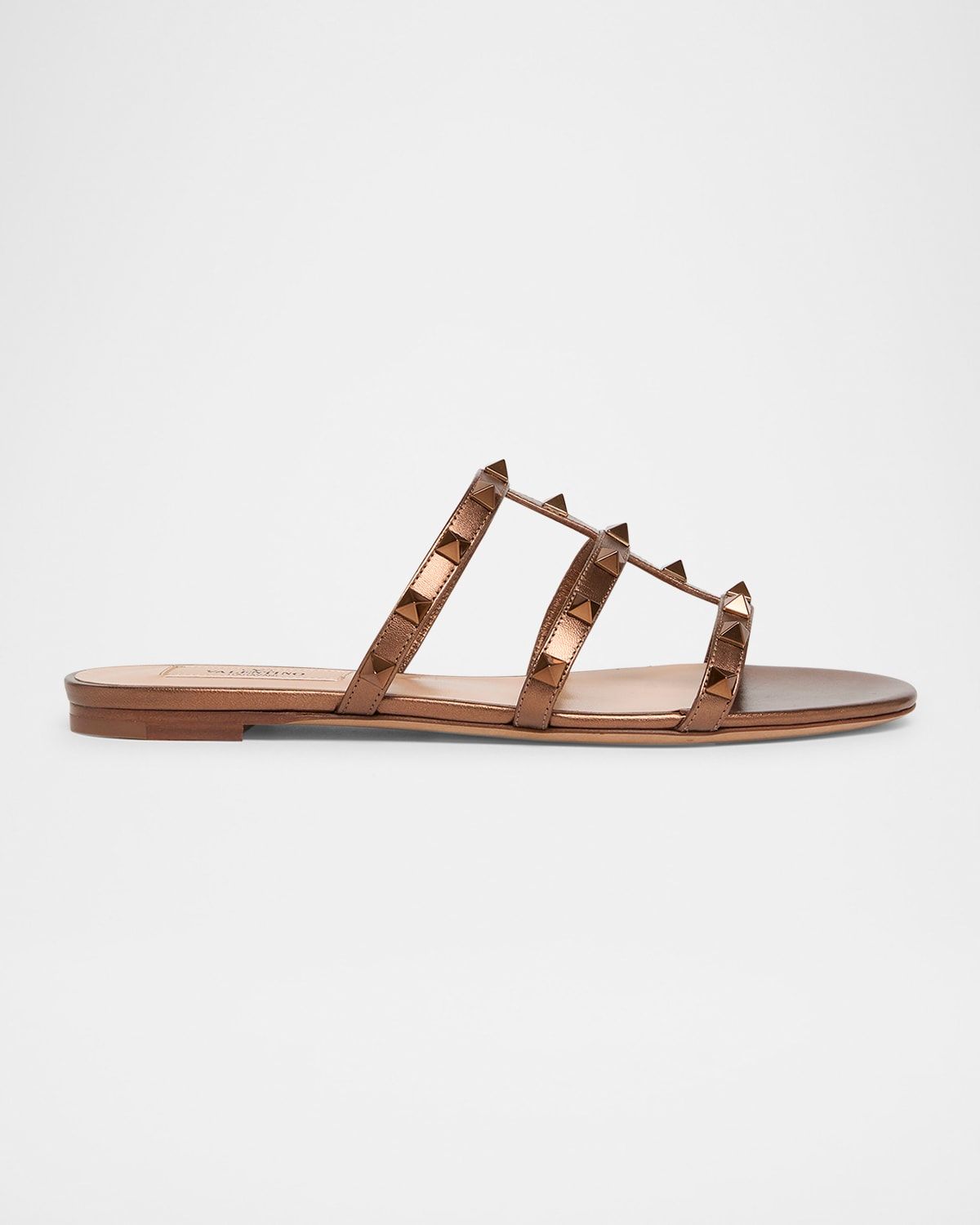 Rockstud Metallic City Flat Slide Sandals