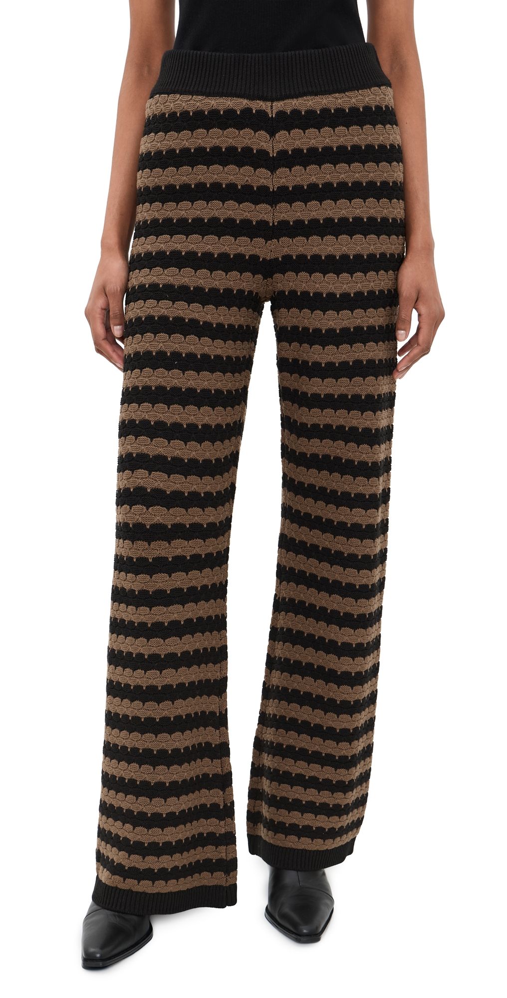 Show Me Your Mumu Feel Good Pants Coffee Stripe Knit XS