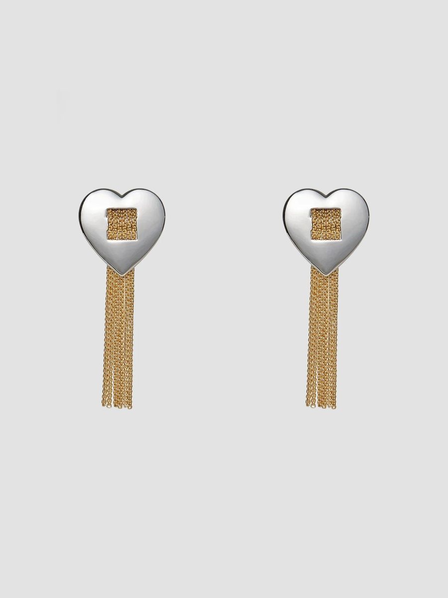 Lele Sadoughi Women's Desert Metal Sweetheart Two-Tone Fringe Earrings - Desert Metal