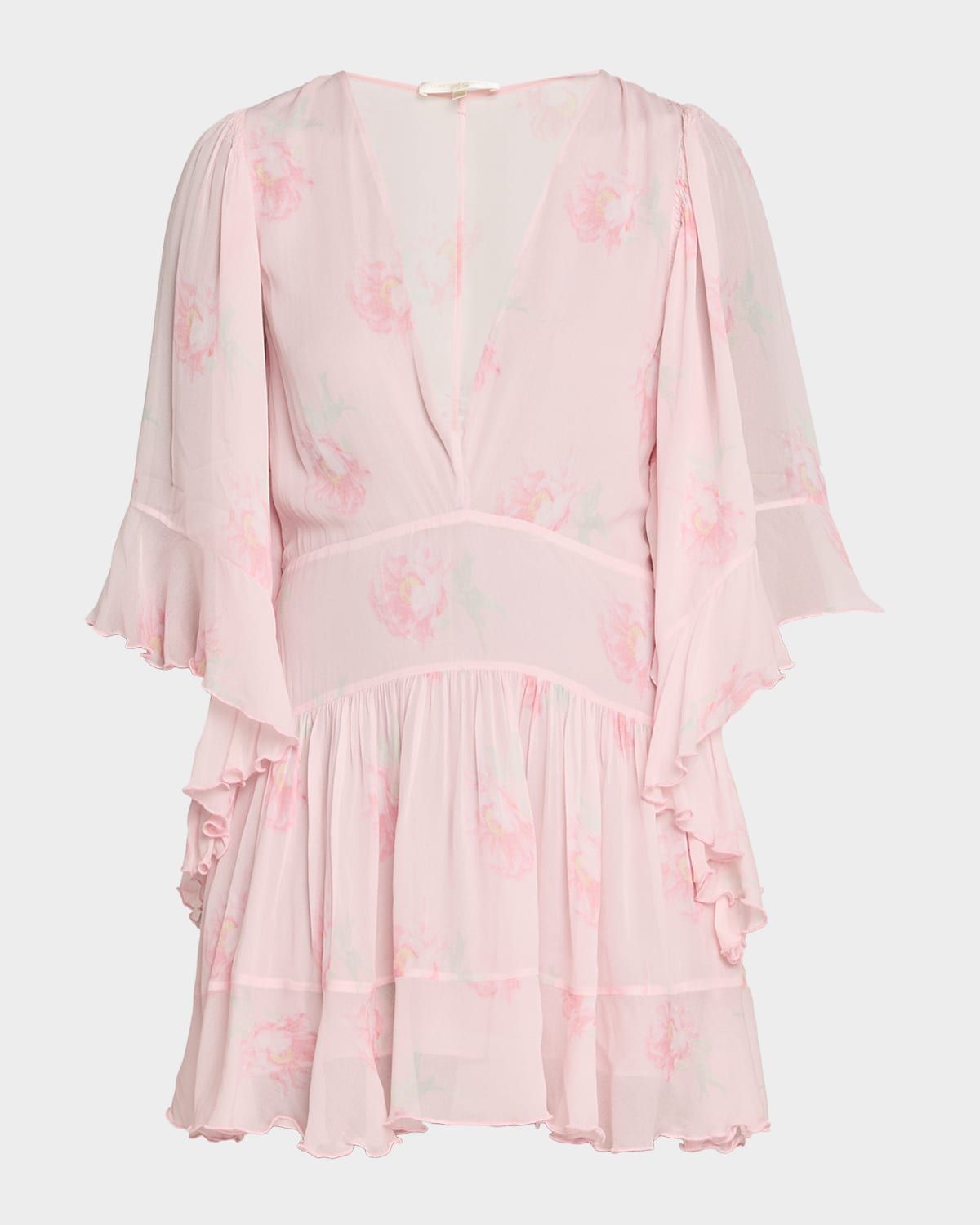 Auralie Floral Chiffon Mini Dress