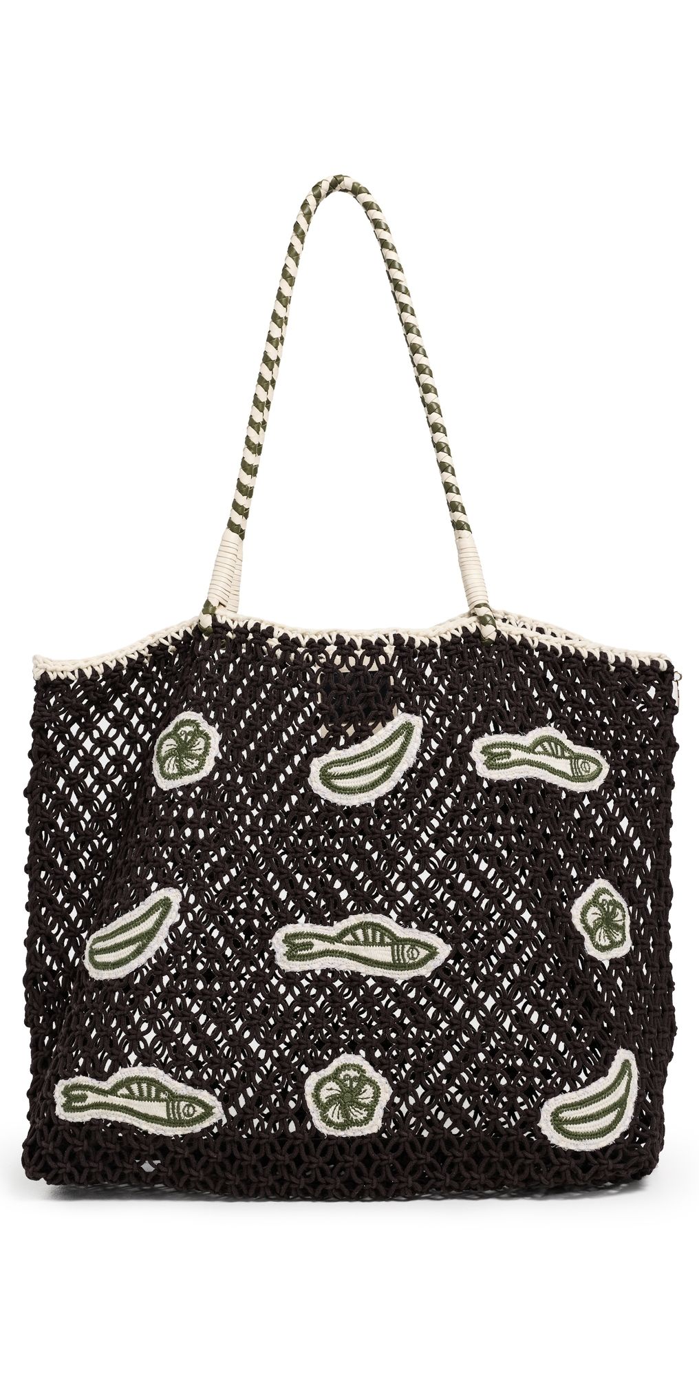 Clare V. Lete Macrame Tote Bag Chocolate One Size