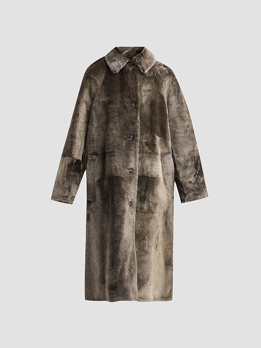 Yves Salomon Women's Manteau Shearling Coat - Alpes - Size 2