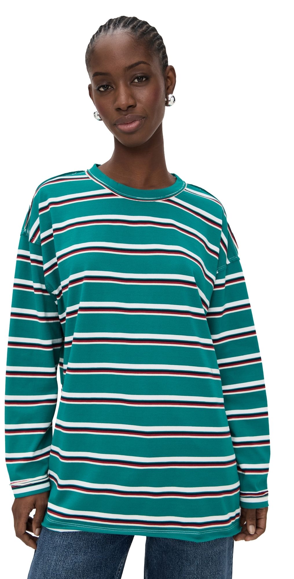 Lioness Horizon Long Sleeve Top Forest Stripe XS