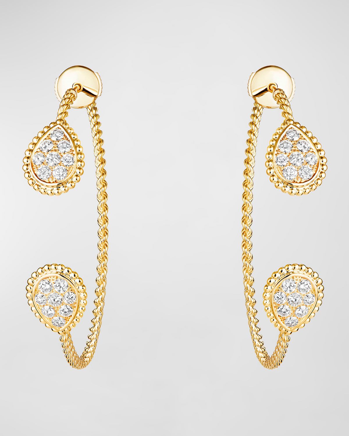 Serpent Boheme 18K Yellow Gold Diamond Hoop Earrings