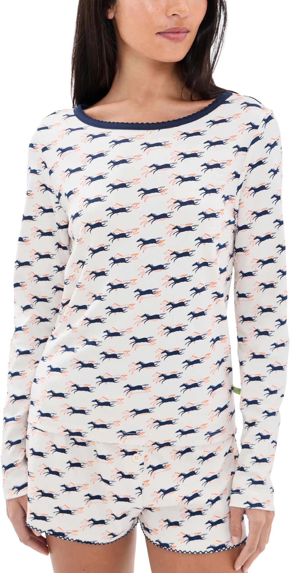Cozyland by Morgan Lane Ellie Shortie Pajama Set Hold Your Horses L