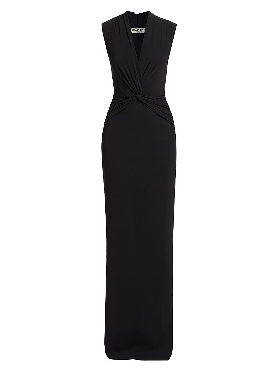 Women's Lalia V-Neck Column Gown - Black - Size 14