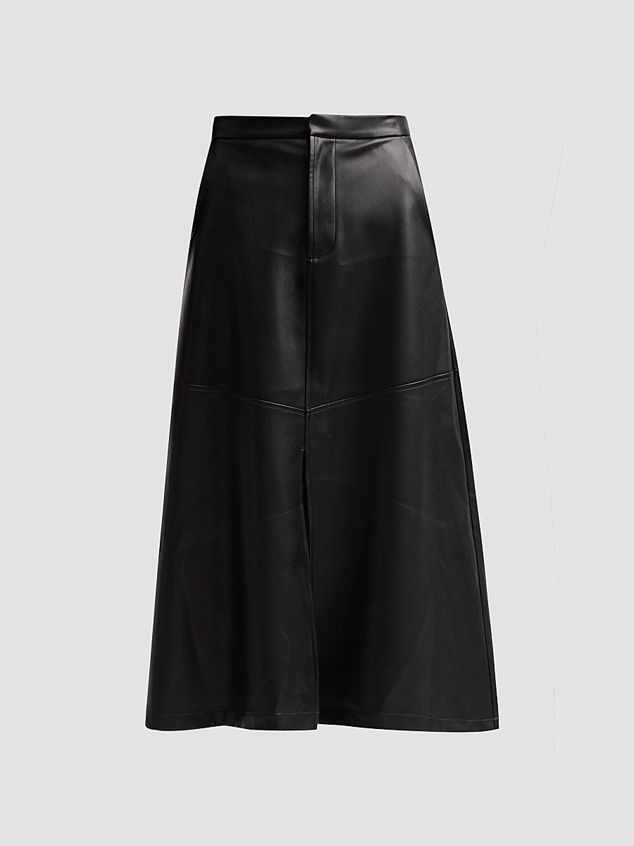L'AGENCE Women's Robyn A-Line Midi Skirt - Black - Size 16