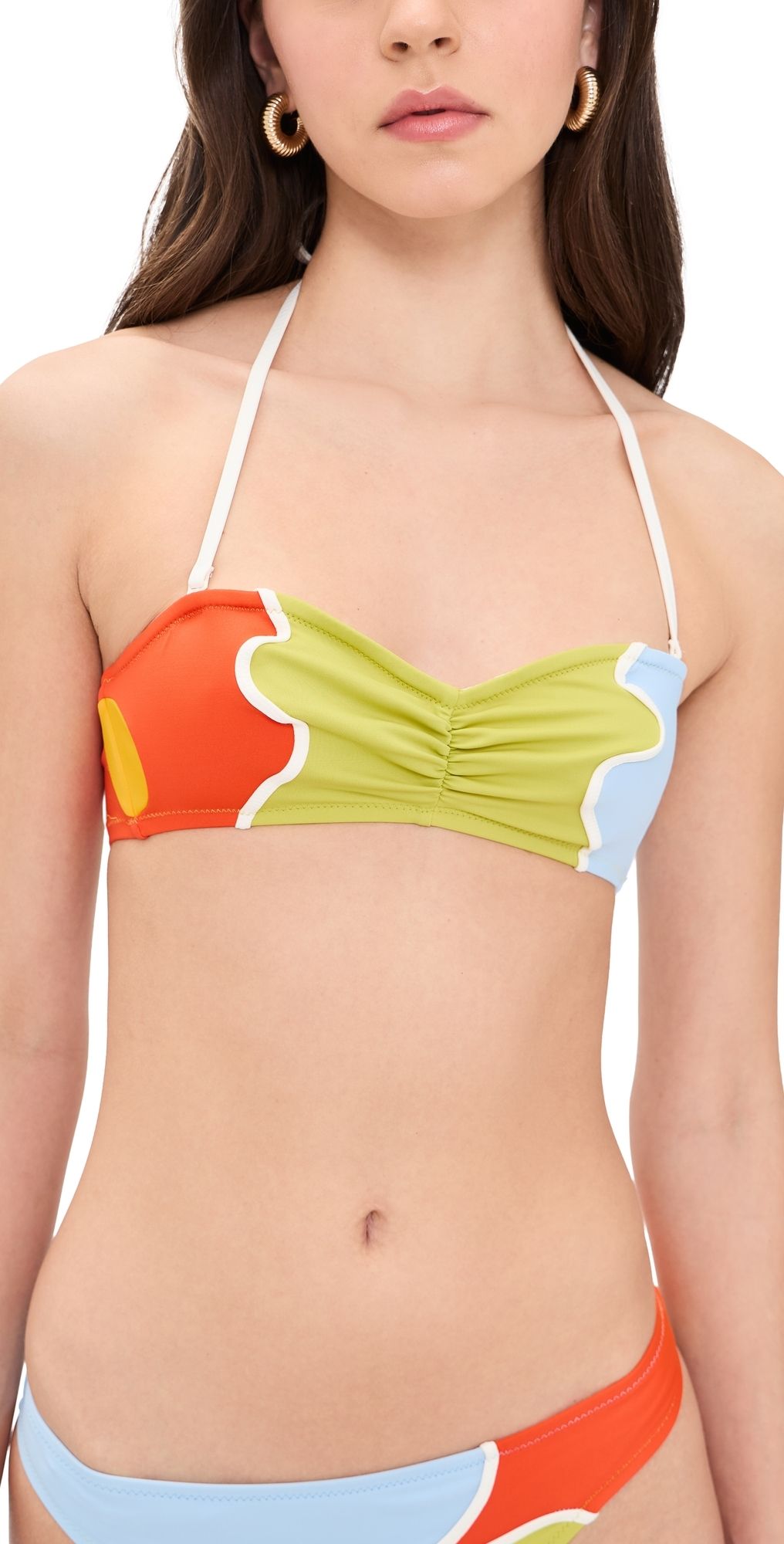 Solid & Striped The Teagan Halter Top Floral Color Block M