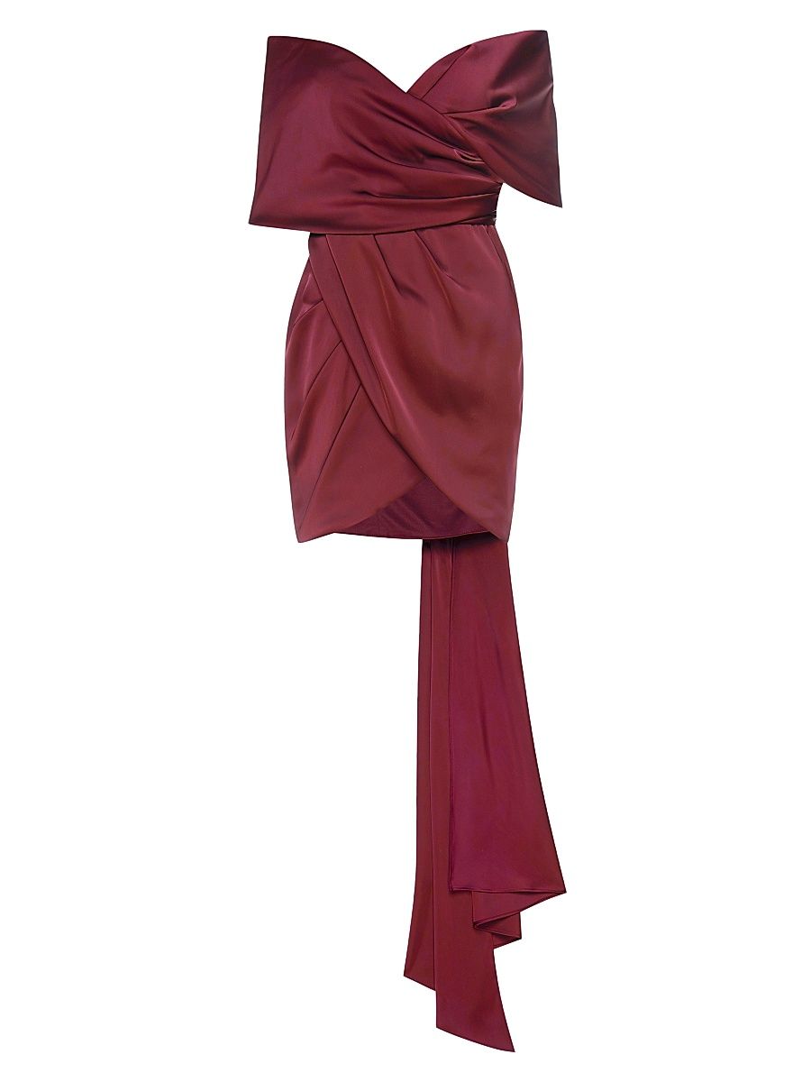 Women's Miss Jenn Draped Minidress - Bordeaux - Size Medium