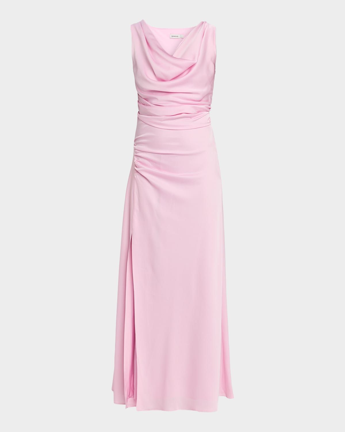 Melaney Sleeveless Cowl-Neck Satin Maxi Dress