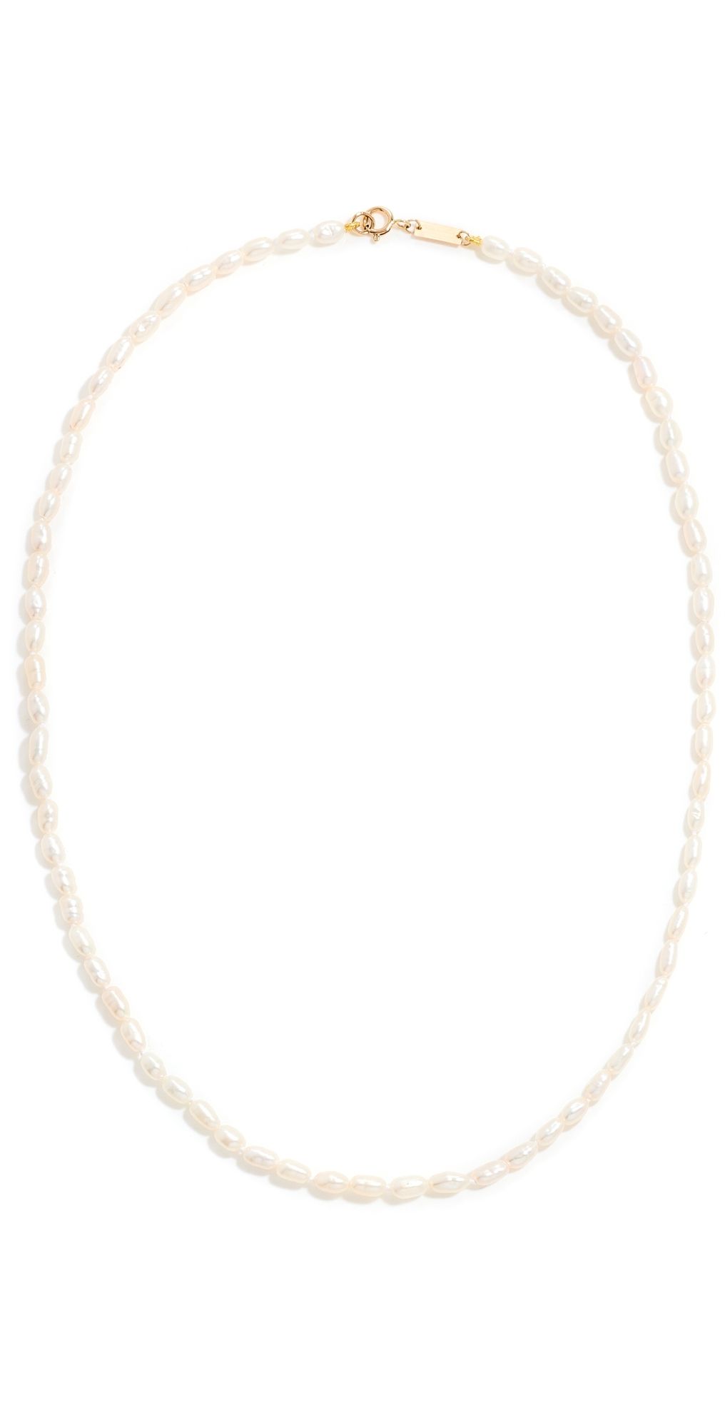 Adina Reyter 14k Tiny Seed Pearl Necklace Yellow One Size