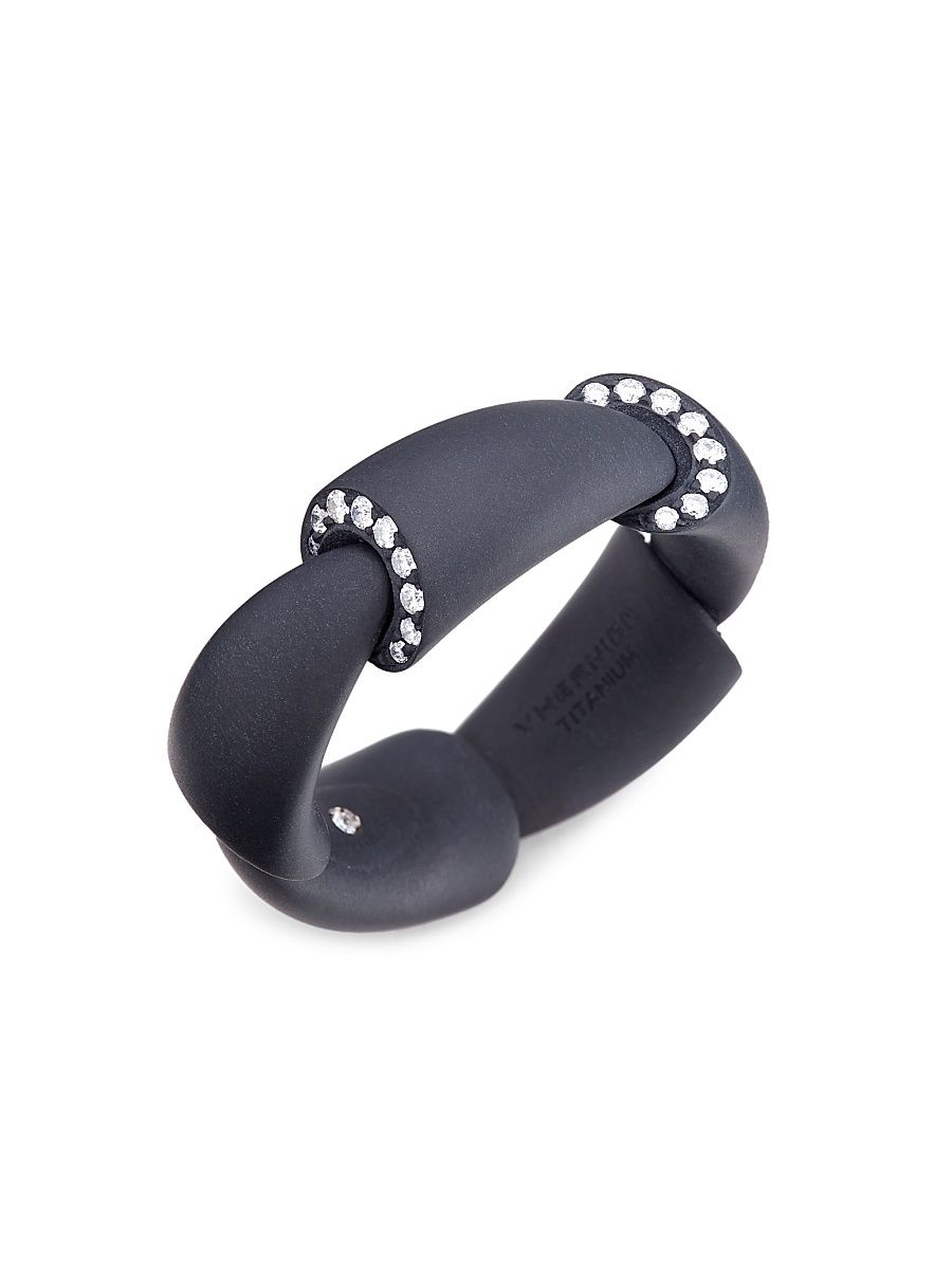 Women's Calla Diamond & Titanium Ring - Black Titanium - Size 6