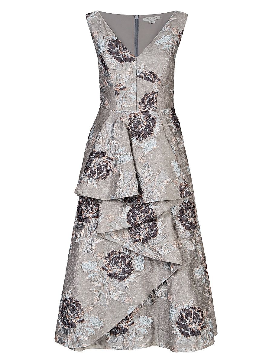 Women's Elsie Floral Drape Cocktail Dress - Soft Blue - Size 2