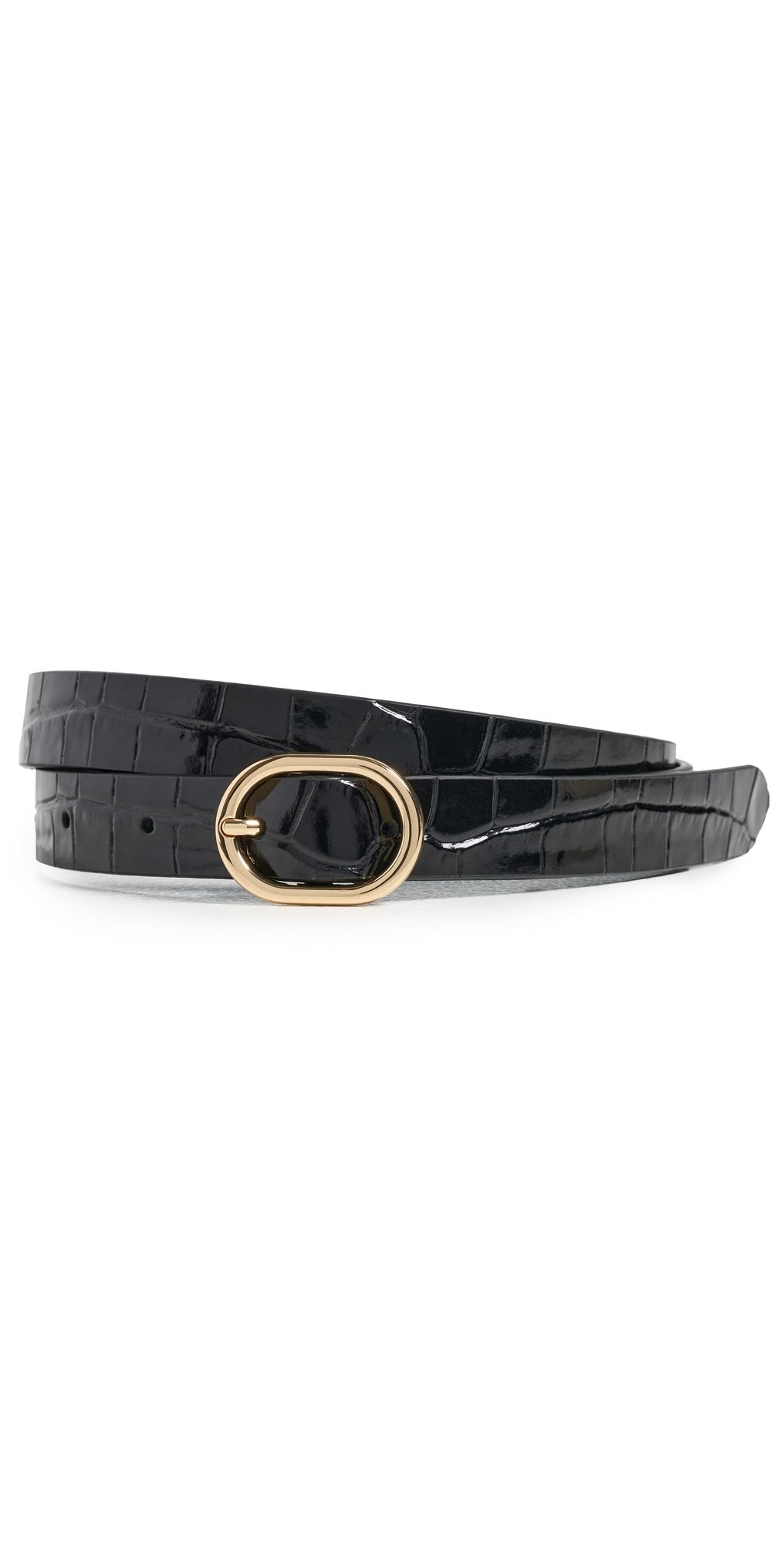 Vince Glazed Croco Avery 20mm Belt Black S