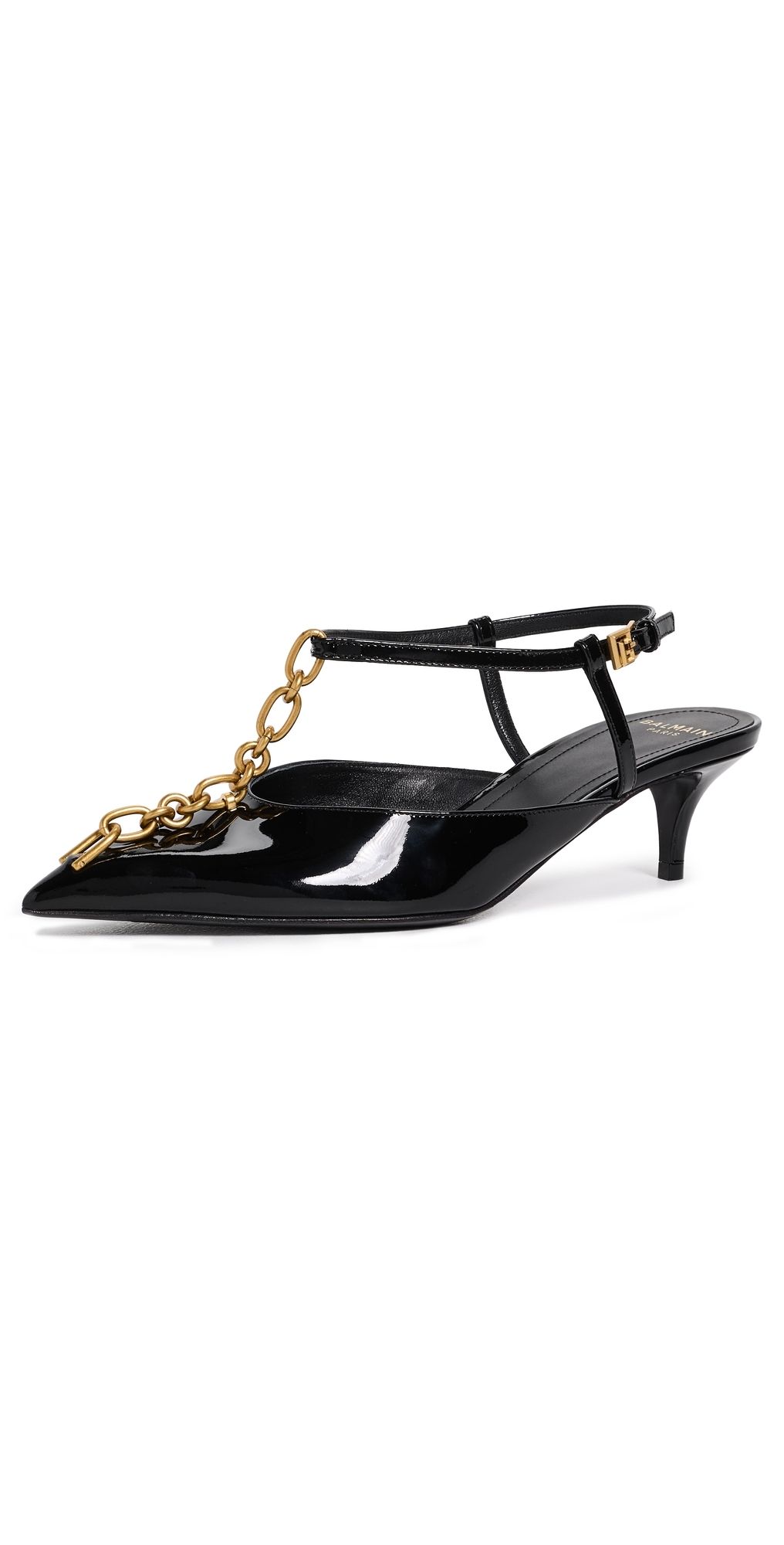 Balmain Sync Chain Kitten Slingbacks Noir 39