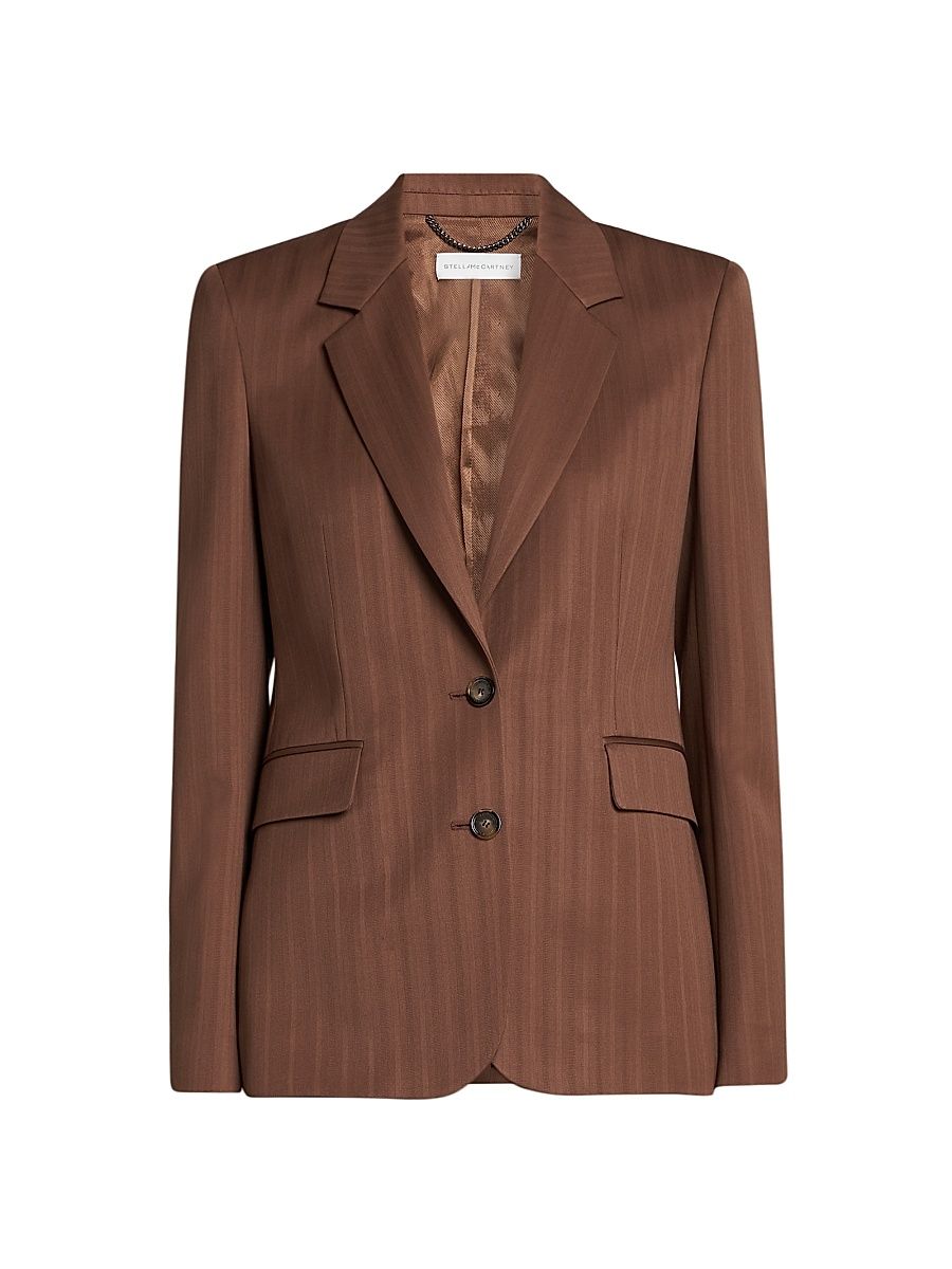 Women's Stripe Wool Blazer - Sienna - Size 12