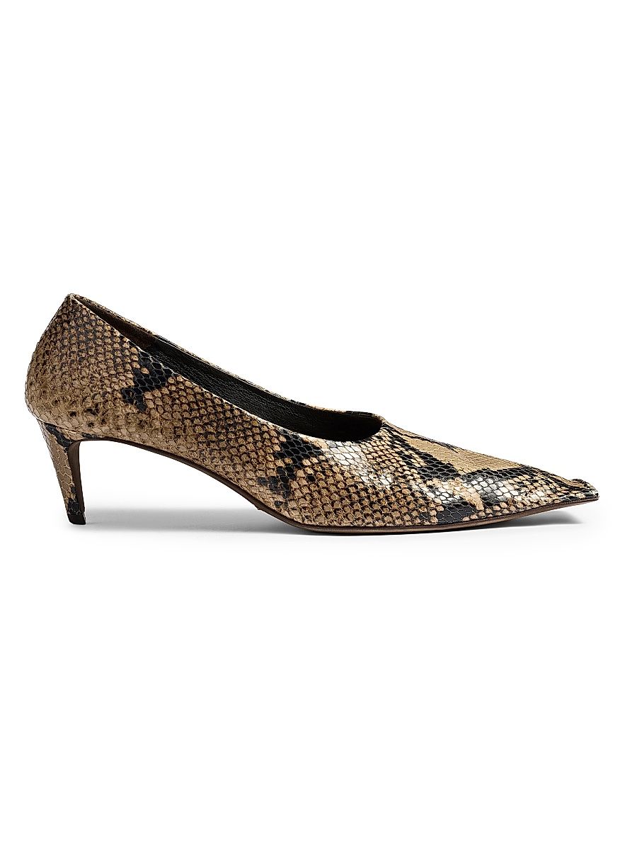 Women's Marlene 50MM Snake-Embossed Leather Pumps - Taupe - Size 6