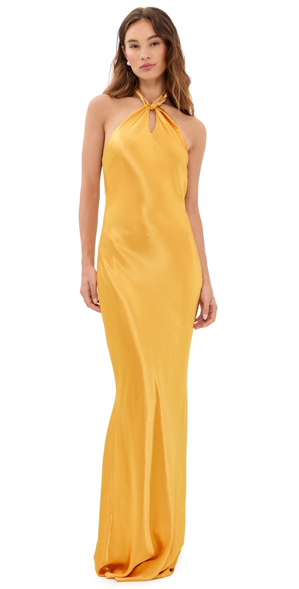 L'AGENCE Saphara Halter Gown Dark Gold 2