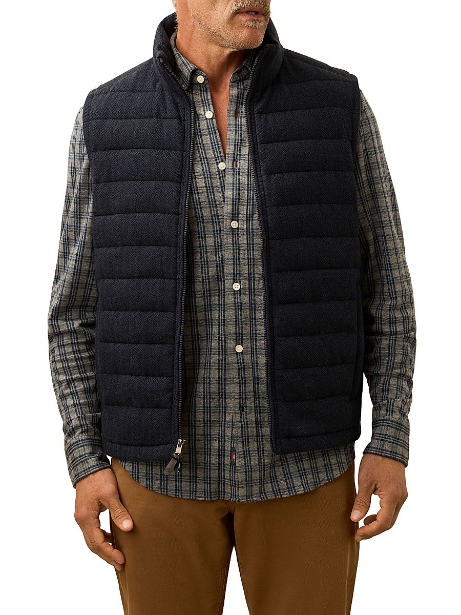 Men's Teton Valley Quilted Vest - Navy Twilight Herringbone - Size Small