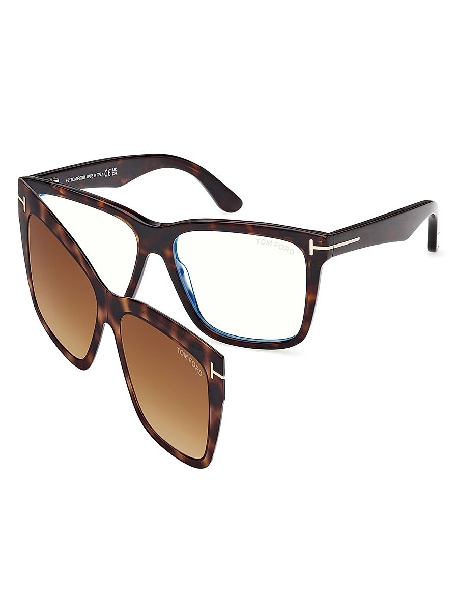 Women's 54MM Square Optical Eyeglasses - Classic Dark Havana