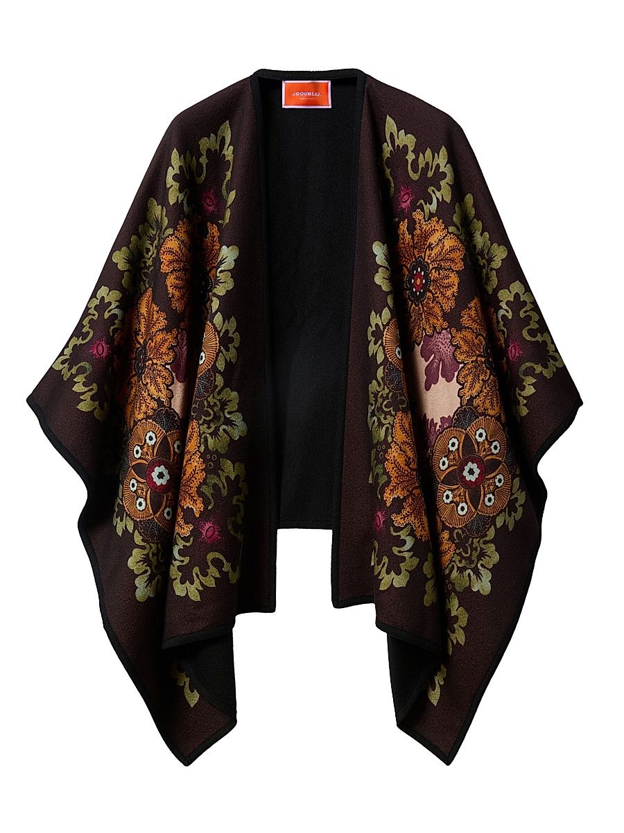 Women's Poncho - Bounty Placee Burgundy