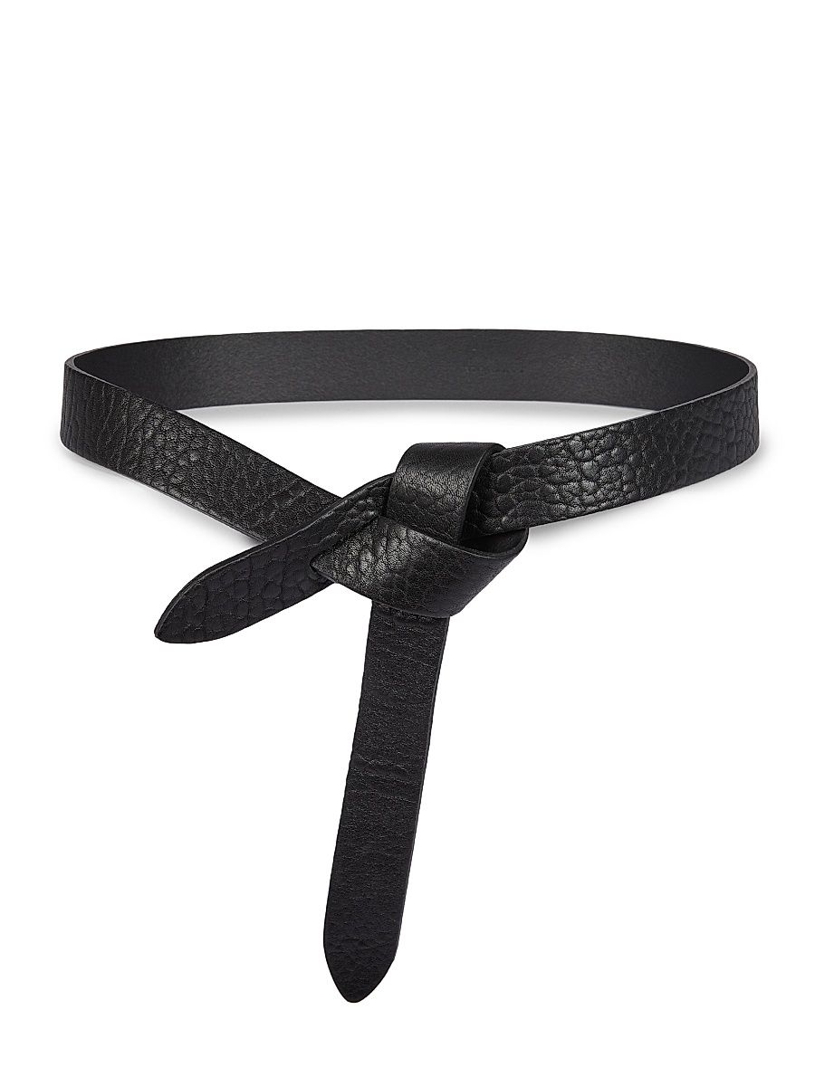 Women's Lecce Knot Leather Belt - Black - Size Small