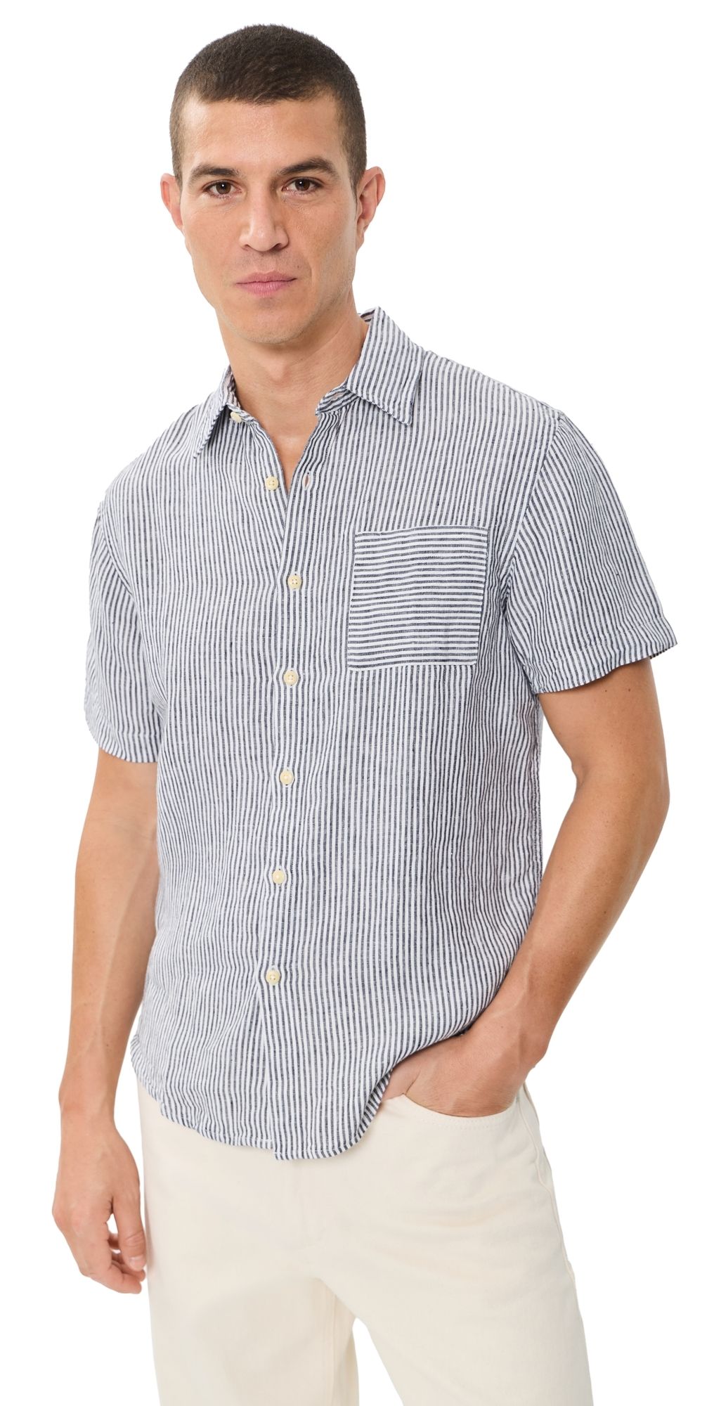 Alex Crane Ola Button Down Shirt Lines L
