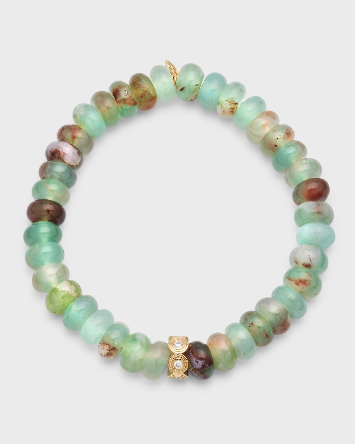 Aquaprase Beaded Bracelet with Diamonds