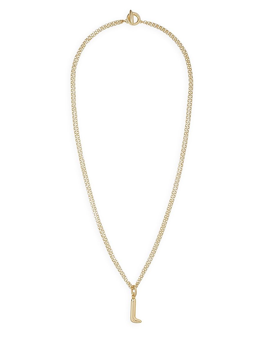 Women's The Puffy Initial Goldtone Pendant Necklace - Gold