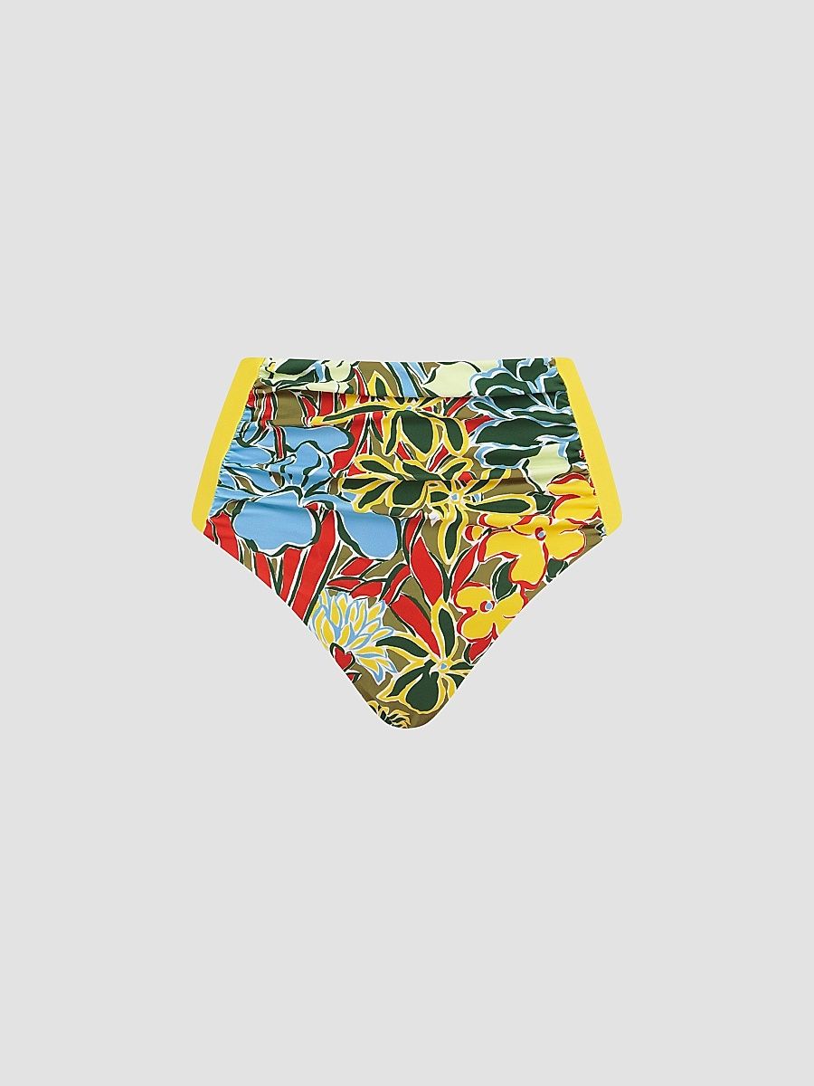 Women's Solstice Floral High-Rise Bikini Bottom - Size XS