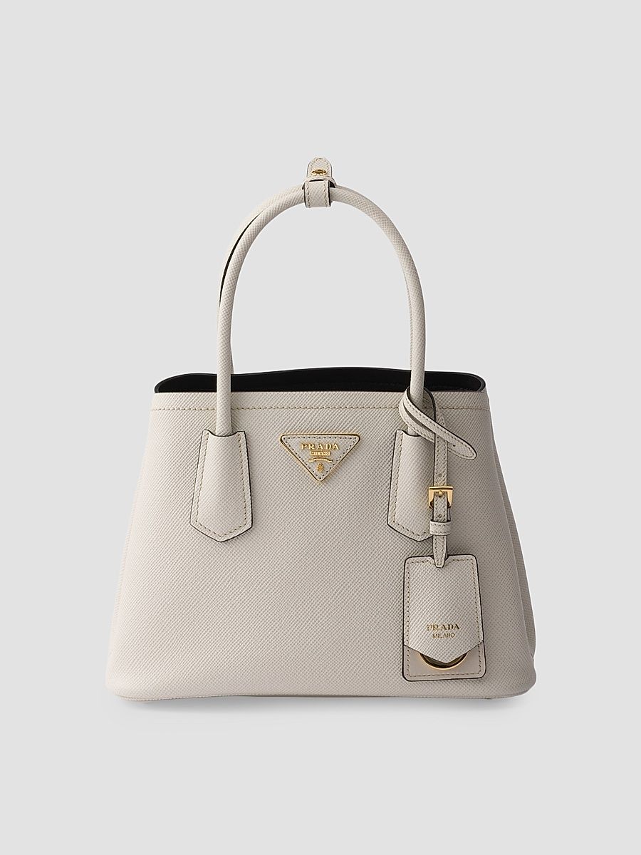 Women's Small Double Saffiano Leather Bag - White
