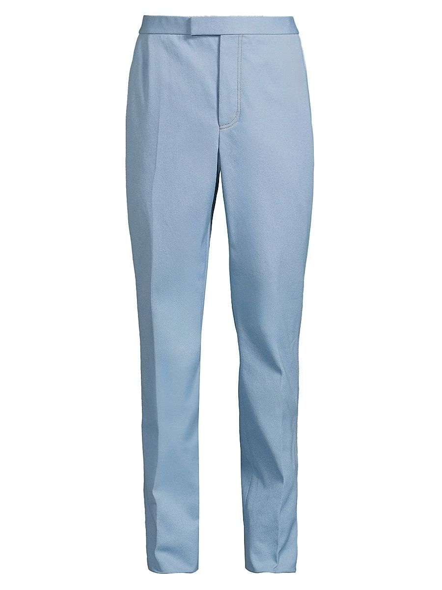 Men's Twin Needle Stitch Denim Trousers - Light Blue - Size XXL