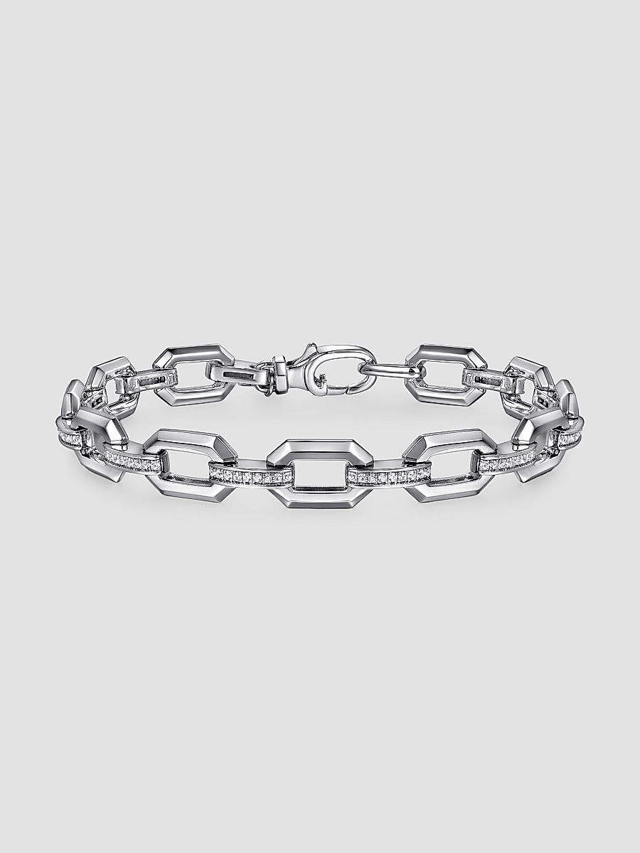 Gabriel & Co Women's Contemporary Sterling Silver & White Sapphire Chain Bracelet - Sterling Silver