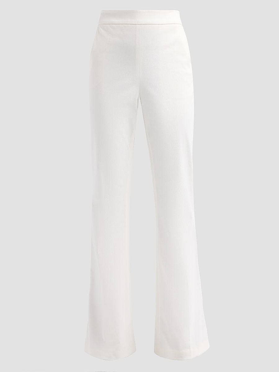 Women's Gia Cotton-Blend Kick-Flare Pants - Ivory - Size 8