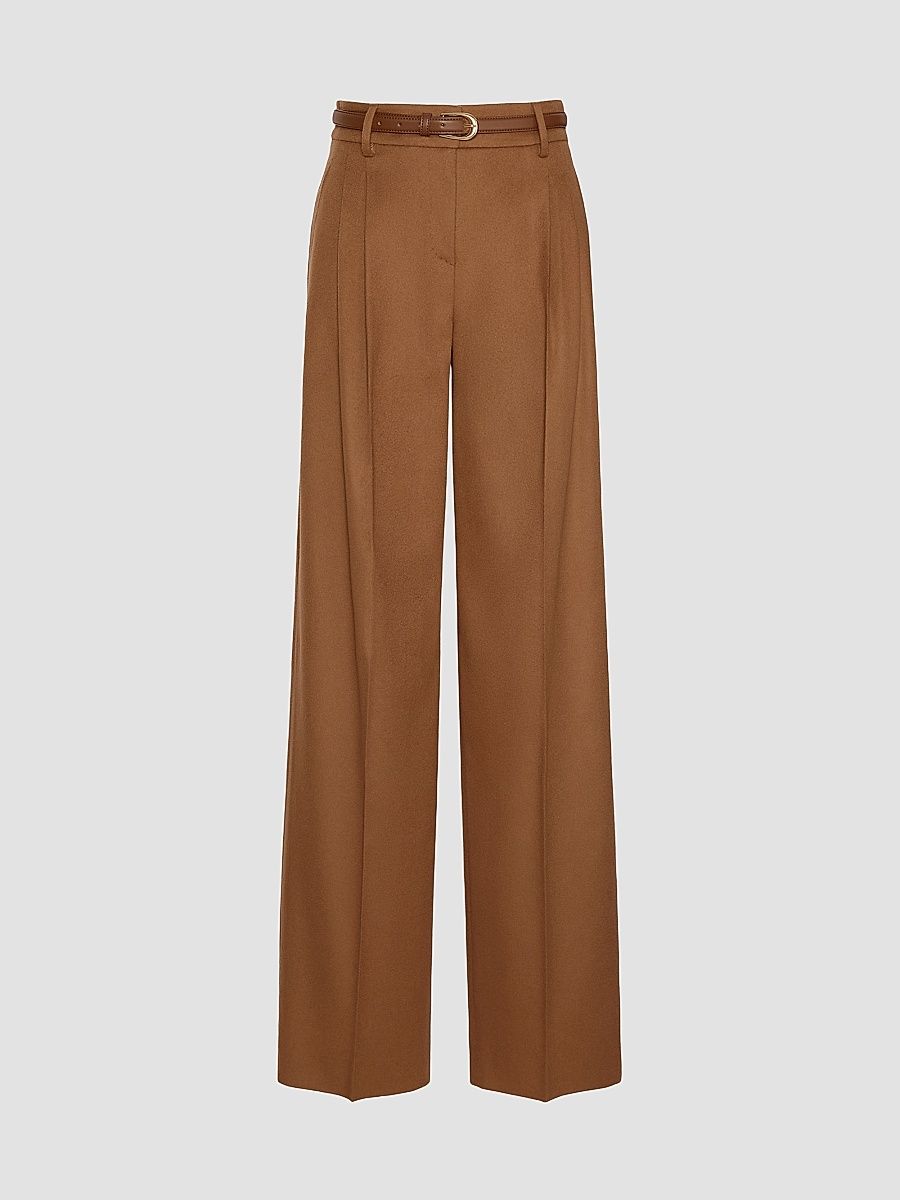 Women's Wide Leg Trousers - Tobacco - Size 14