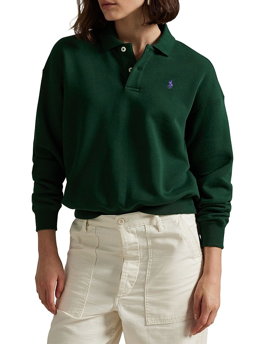 Women's Arctic Fleece Polo Sweater - Northwest Pine - Size XS